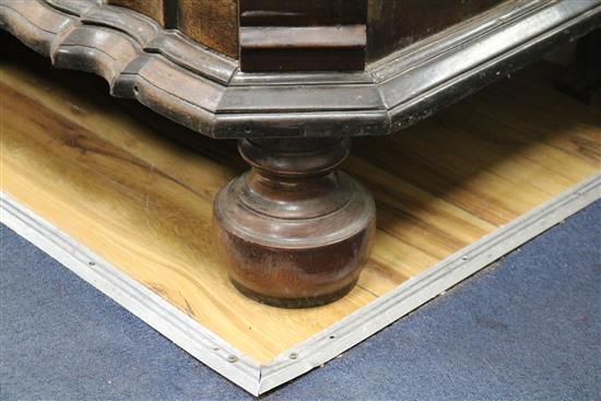 A mid 18th century Dutch Colonial ebony and teak bureau W.100cm